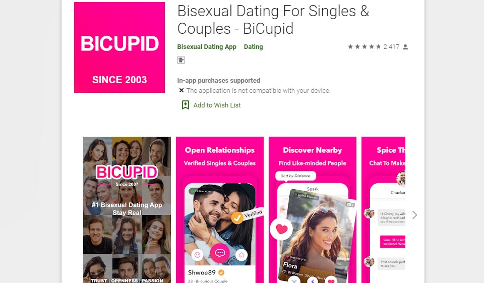 L'application mobile de Bicupid