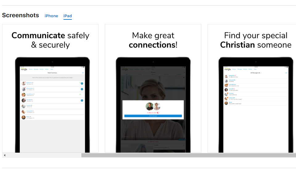 Die mobile Anwendung von Christian Mingle