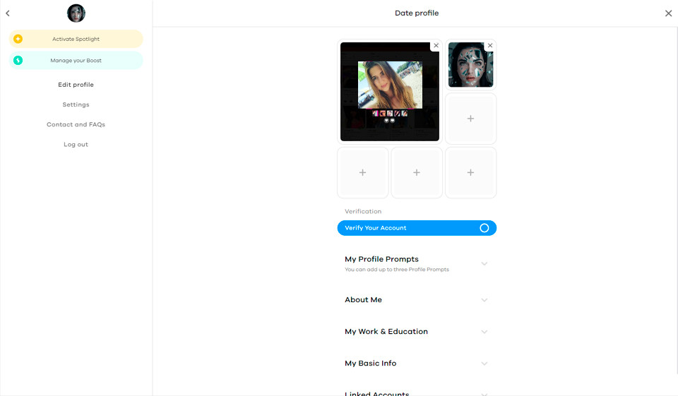 De mobiele applicatie van Bumble
