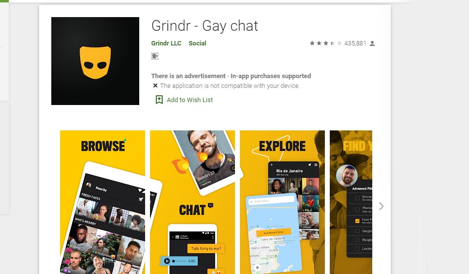 Anmeldung bei Grindr