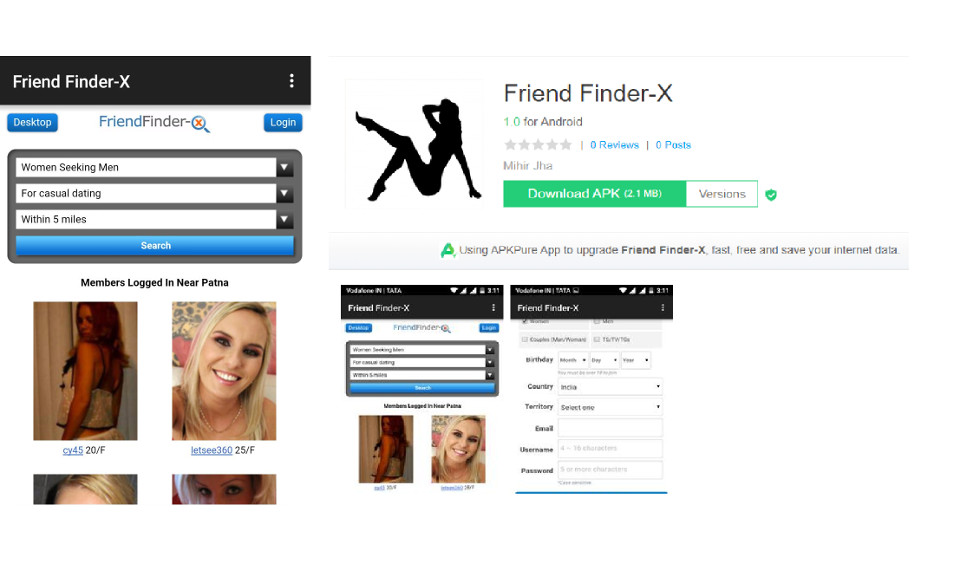 Registrazione con FriendFinder-x